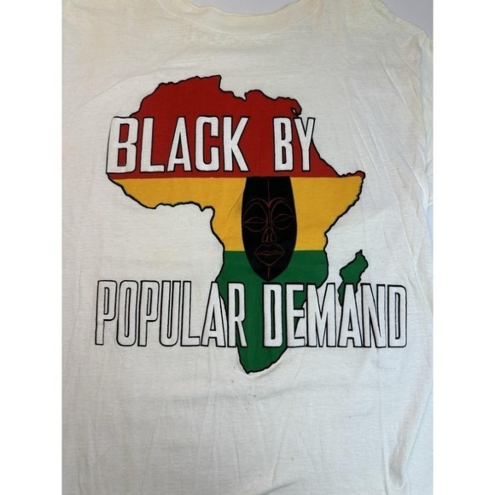 Vintage Y2K 90s Black‎ By Popular Demand Africa T Shirt Size XL White KC